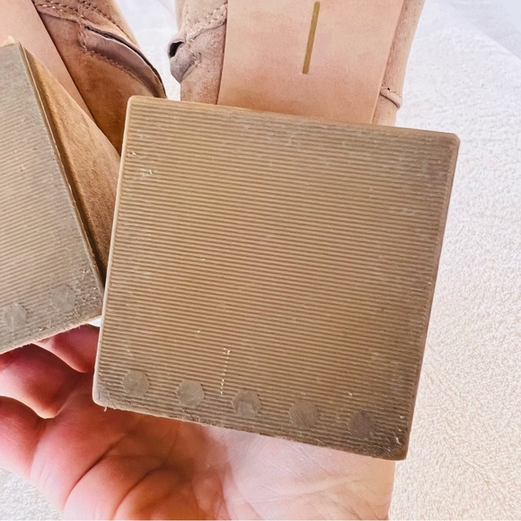 70’s Style DOLCE VITA TAN SUEDE CHUNKY HEEL PLATFORM FITTED ANKLE BOOTS SIZE 9 - Picture 11 of 11